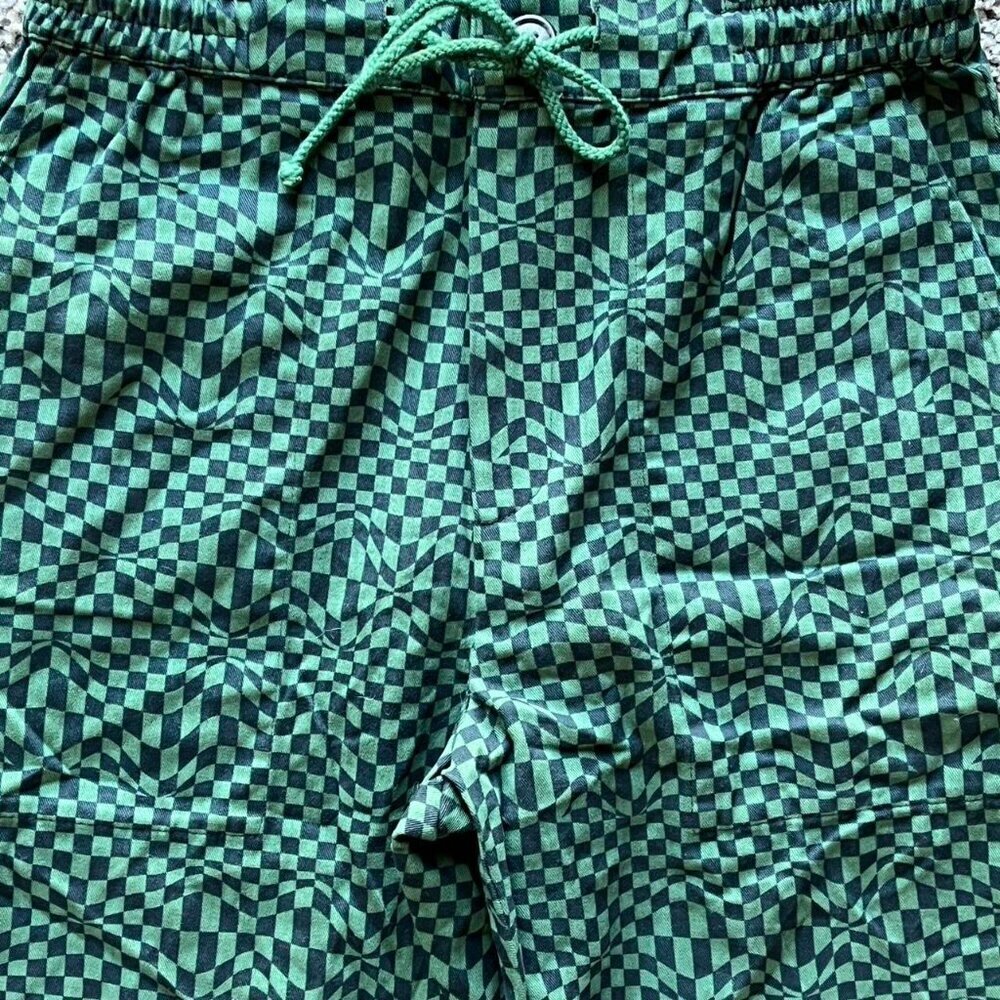 Paloma Wool Green Checkered Pants Wmn XS 80s Style Geometric Shabby Chic Retro - Picture 2 of 8